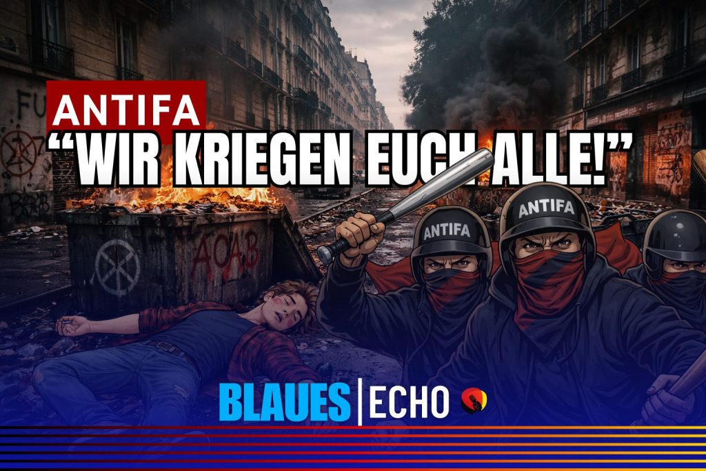 Antifa Drohung “Wir kriegen euch alle”: Vermummte Gewalttäter mit Schlagstöcken gegen Patrioten – linksextreme Terror-Ideologie in Deutschland. Jeffrey Epstein Symbol für elitäre Vertuschung von Gewalt.