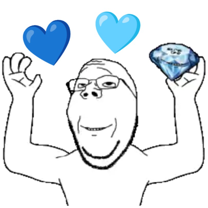 Right is Right Meme mit blauen Herzen und Diamant