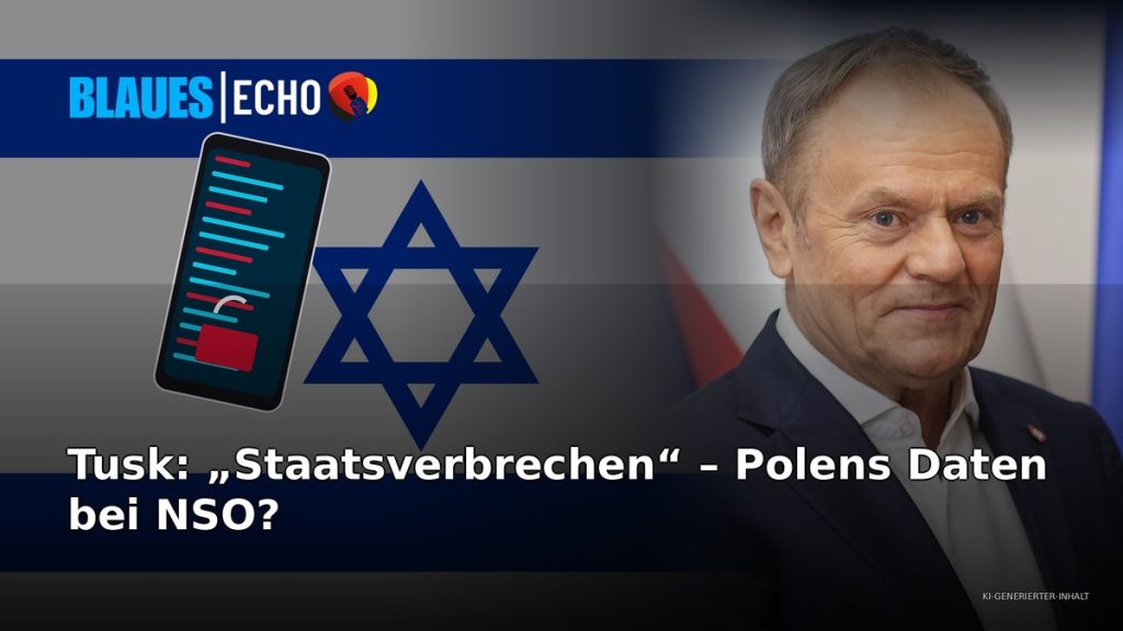 Pegasus Polen: Donald Tusk, Israel-Flagge und Smartphone – Montage zur NSO-Spähaffäre
