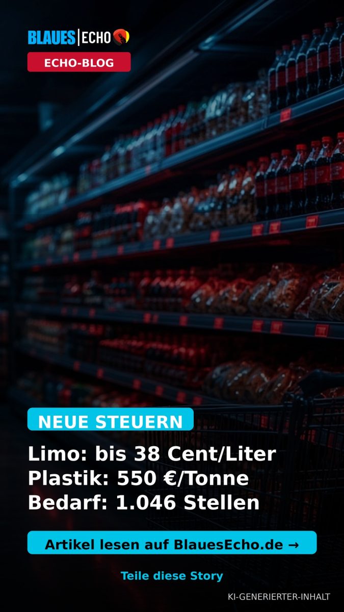 Neue Steuern auf Zucker und Plastik – Story-Grafik Blaues Echo