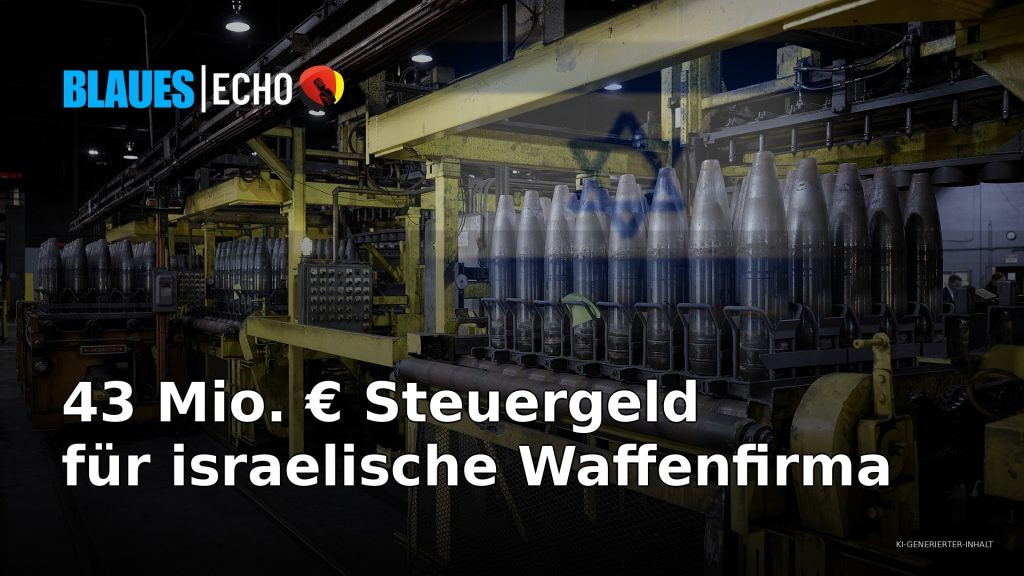 Elbit Sangerhausen: Granatenfertigung mit dezenter Israel-Flagge im Hintergrund